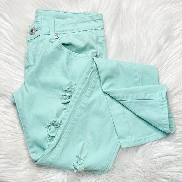 Reign Distressed Skinny Jeans Light Blue Size 5 - Picture 3 of 6